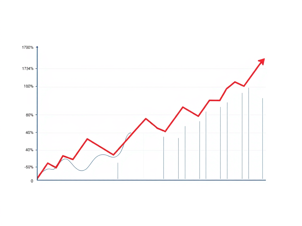 line chart showing increasing growth ratings related to SEO